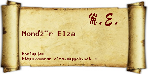 Monár Elza névjegykártya